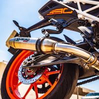 GPR auspuff kompatibel mit  Ktm Duke 125 2011-2016, Deeptone Inox, Rennauspuff, mit Verbindungsrohren, Artikel ohne Genehmigung 