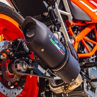 GPR auspuff kompatibel mit  Ktm Duke 125 2017-2020, Furore Nero, Rennauspuff, mit Verbindungsrohren, Artikel ohne Genehmigung 