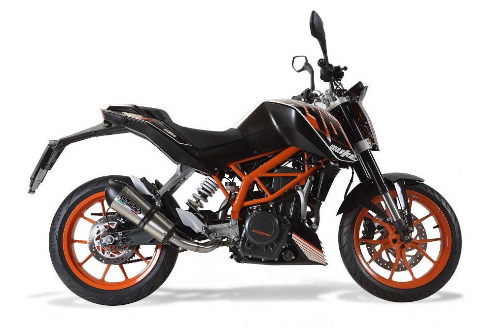 GPR auspuff kompatibel mit  Ktm Duke 390 2013-2016, New Grand Prix Evo Titanium, Zugelassener legaler Slip-On-Auspuff mit ABE, inklusive abnehmbarem DB-Killer, Verbindungsrohr und Katalysator 