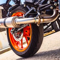 GPR auspuff kompatibel mit  Ktm Duke 125 2011-2016, M3 Inox , Rennauspuff, mit Verbindungsrohren, Artikel ohne Genehmigung 