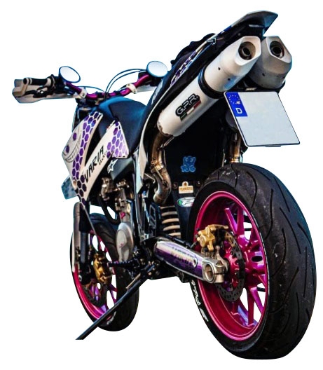 GPR auspuff kompatibel mit  Ktm Duke II 2000-2006, Albus Ceramic, Doppelt homologierter legaler Slip-On-Auspuff mit ABE, einschließlich abnehmbarer DB-Killer und verbindungsrohre 
