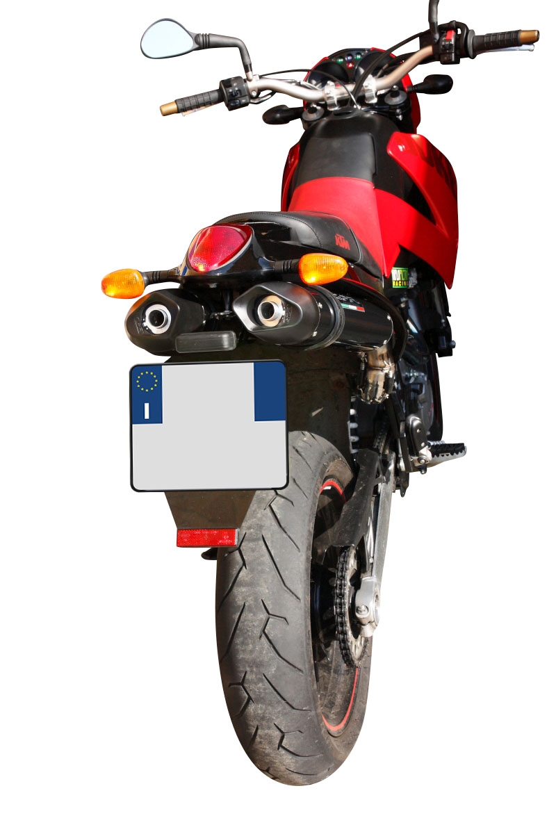 GPR auspuff kompatibel mit  Ktm Duke II 2000-2006, Furore Nero, Doppelt homologierter legaler Slip-On-Auspuff mit ABE, einschließlich abnehmbarer DB-Killer und verbindungsrohre 