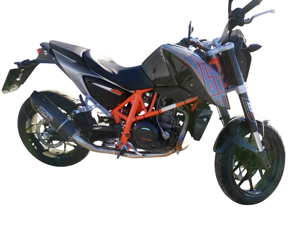 GPR auspuff kompatibel mit  Ktm Duke 690 2017-2020, Furore Evo4 Nero, Zugelassener legaler Slip-On-Auspuff mit Abe, einschließlich abnehmbarem DB-Killer und Verbindungsrohr 