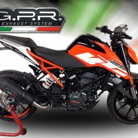 GPR auspuff kompatibel mit  Ktm Duke 390 2017-2020, New Grand Prix Evo Black Titanium, Zugelassener legaler Slip-On-Auspuff mit Abe, einschließlich abnehmbarem DB-Killer und Verbindungsrohr 