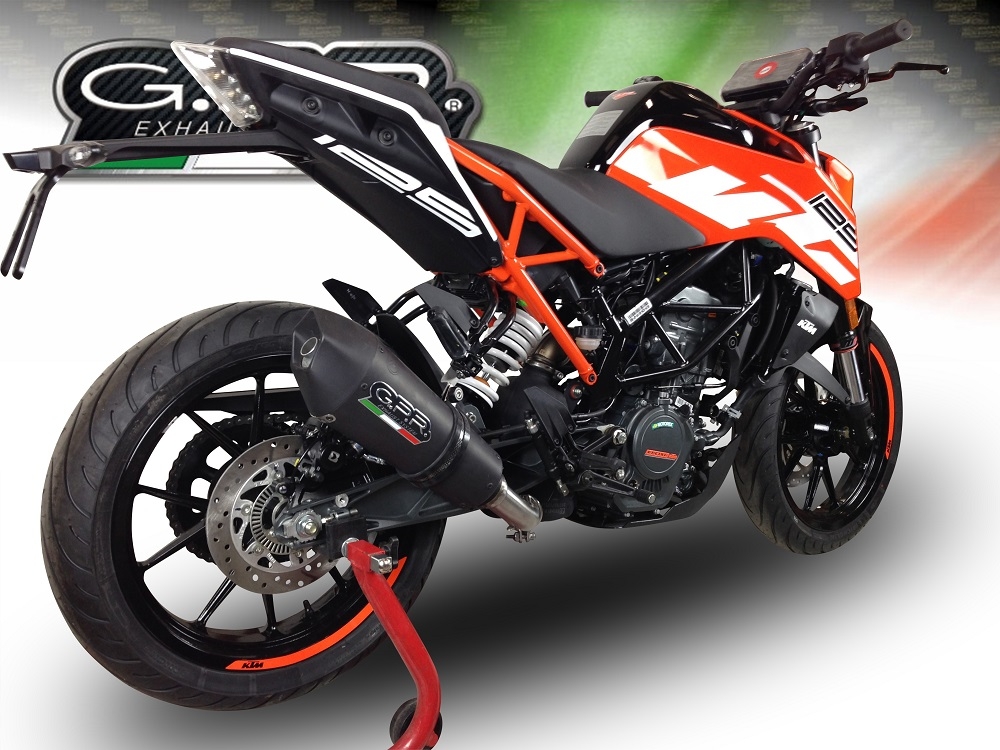 GPR auspuff kompatibel mit  Ktm Duke 390 2017-2020, New Grand Prix Evo Black Titanium, Zugelassener legaler Slip-On-Auspuff mit Abe, einschließlich abnehmbarem DB-Killer und Verbindungsrohr 