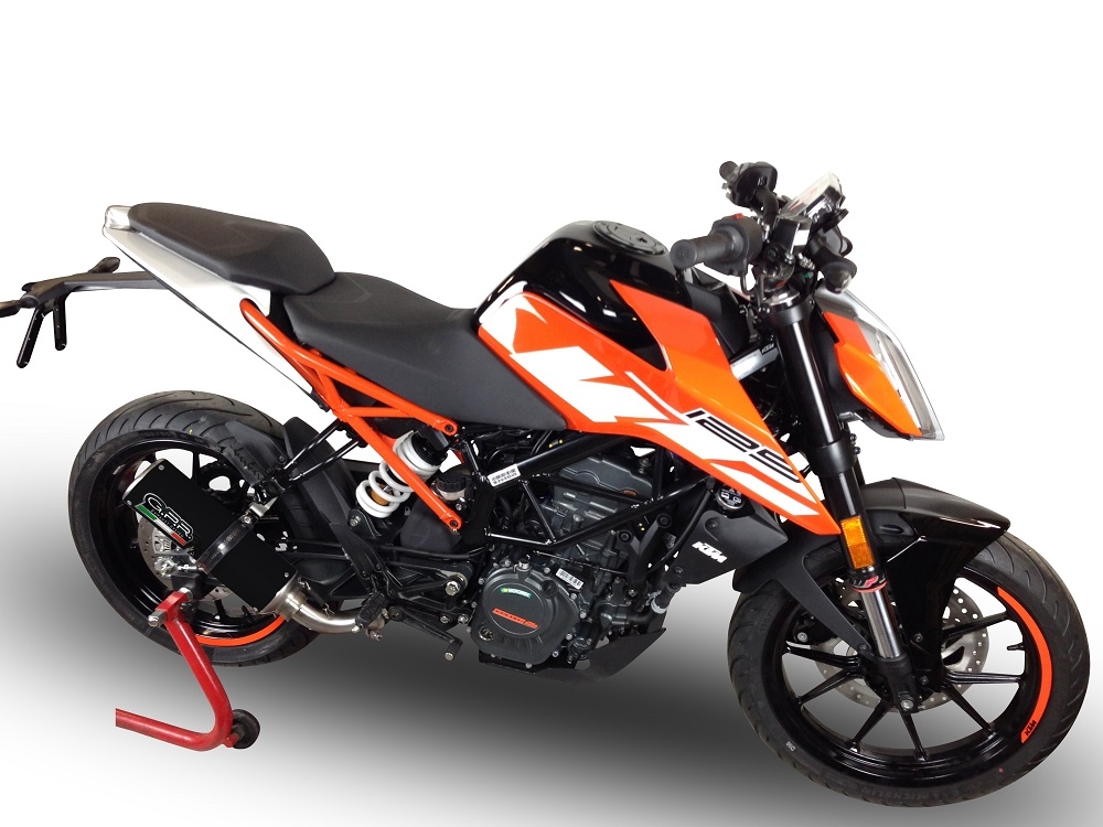 GPR auspuff kompatibel mit  Ktm Duke 390 2017-2020, M3 Black Titanium, Zugelassener legaler Slip-On-Auspuff mit Abe, einschließlich abnehmbarem DB-Killer und Verbindungsrohr 