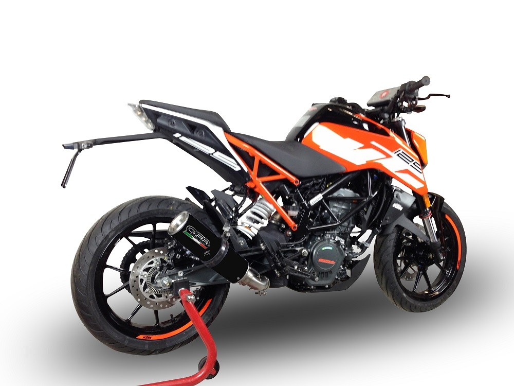 GPR auspuff kompatibel mit  Ktm Duke 390 2017-2020, M3 Black Titanium, Zugelassener legaler Slip-On-Auspuff mit Abe, einschließlich abnehmbarem DB-Killer und Verbindungsrohr 