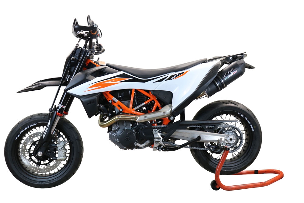 GPR auspuff kompatibel mit  Ktm Smc 690 R  2021-2024, Furore Nero, Racing Slip-on, inkl. Verbindungsrohr, herausnehmbarem DB-Killer, ohne ABE 