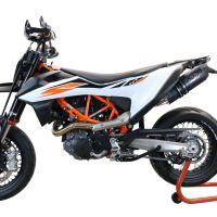 GPR auspuff kompatibel mit  Ktm Smc 690 R  2021-2024, Furore Nero, Racing Slip-on, inkl. Verbindungsrohr, herausnehmbarem DB-Killer, ohne ABE 