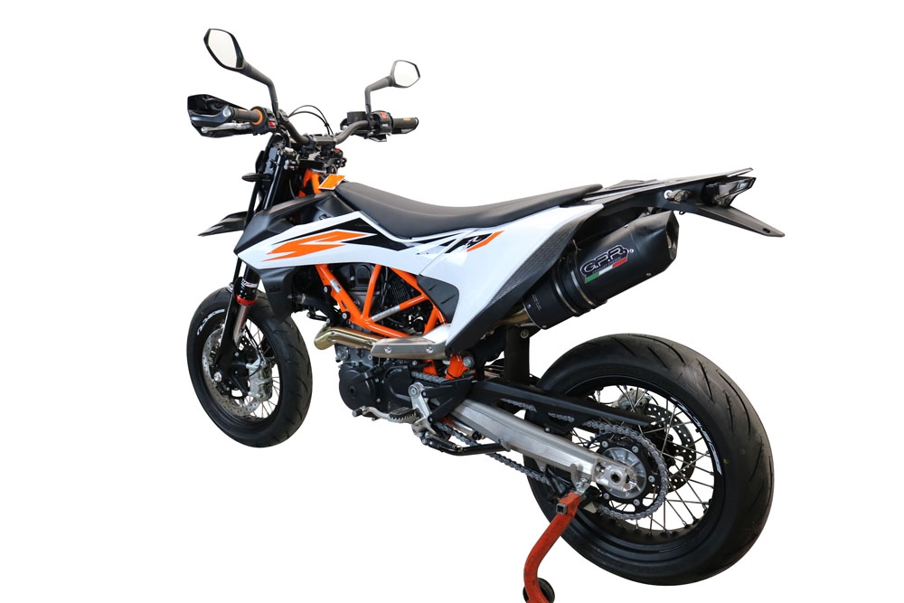 GPR auspuff kompatibel mit  Ktm Smc 690 R  2021-2024, Furore Nero, Racing Slip-on, inkl. Verbindungsrohr, herausnehmbarem DB-Killer, ohne ABE 