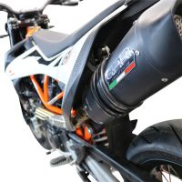 GPR auspuff kompatibel mit  Ktm Smc 690 R  2021-2024, Furore Nero, Racing Slip-on, inkl. Verbindungsrohr, herausnehmbarem DB-Killer, ohne ABE 
