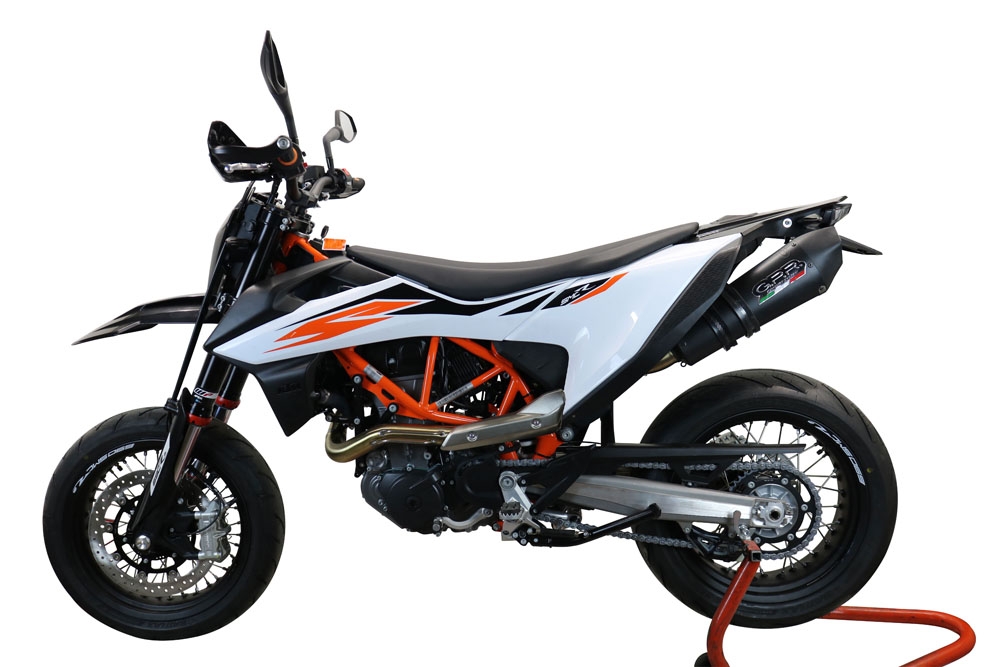 GPR auspuff kompatibel mit  Ktm Enduro 690 R 2021-2024, New Grand Prix Evo Black Titanium, Zugelassener legaler Slip-On-Auspuff mit ABE, inklusive abnehmbarem DB-Killer, Verbindungsrohr und Katalysator 