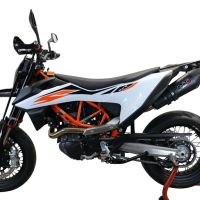GPR auspuff kompatibel mit  Ktm Enduro 690 R 2021-2024, New Grand Prix Evo Black Titanium, Zugelassener legaler Slip-On-Auspuff mit ABE, inklusive abnehmbarem DB-Killer, Verbindungsrohr und Katalysator 
