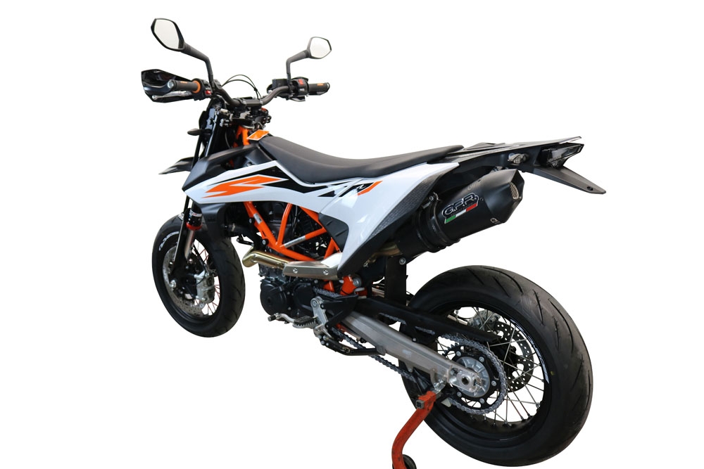 GPR auspuff kompatibel mit  Ktm Enduro 690 R 2021-2024, New Grand Prix Evo Black Titanium, Zugelassener legaler Slip-On-Auspuff mit ABE, inklusive abnehmbarem DB-Killer, Verbindungsrohr und Katalysator 