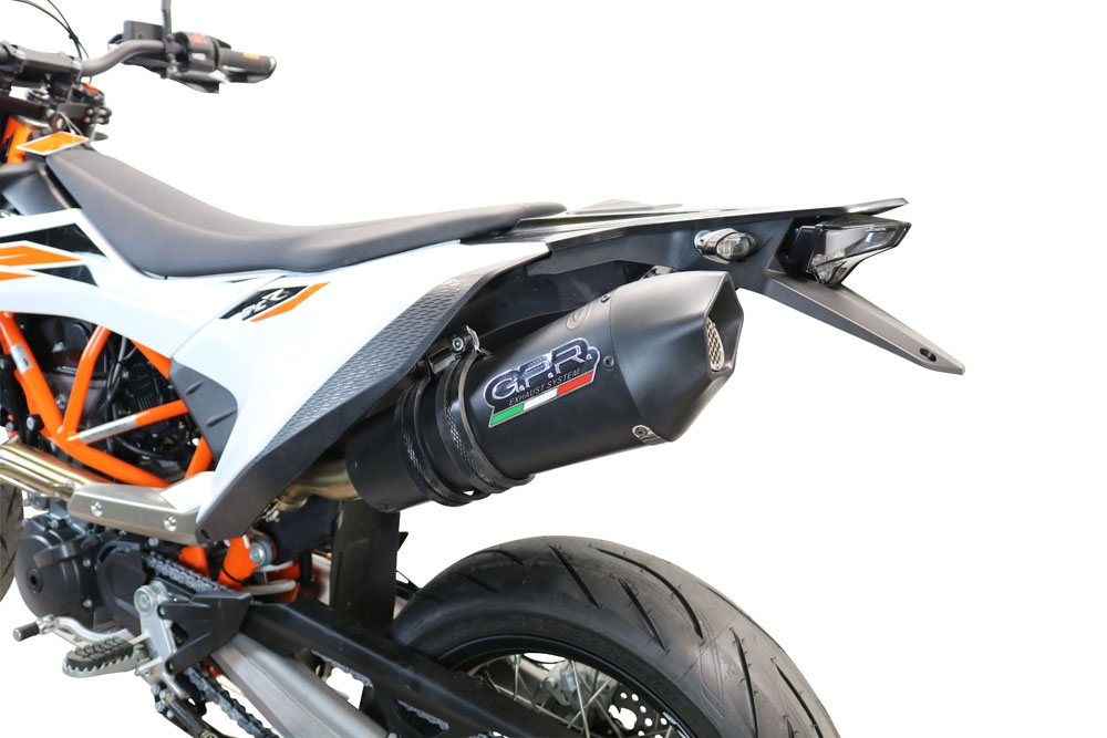 GPR auspuff kompatibel mit  Ktm Enduro 690 R 2021-2024, New Grand Prix Evo Black Titanium, Zugelassener legaler Slip-On-Auspuff mit ABE, inklusive abnehmbarem DB-Killer, Verbindungsrohr und Katalysator 