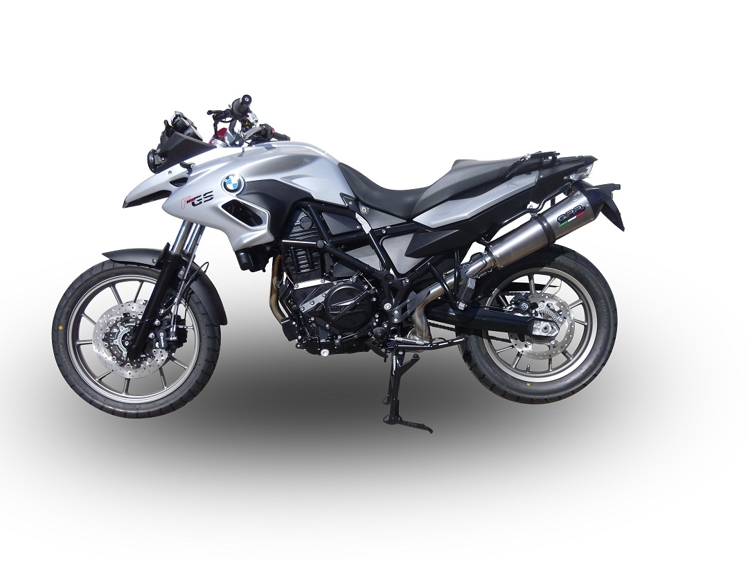 GPR auspuff kompatibel mit  Bmw F 700 Gs 2011-2015, New Grand Prix Evo Titanium, Zugelassener legaler Slip-On-Auspuff mit Abe, einschließlich abnehmbarem DB-Killer und Verbindungsrohr 