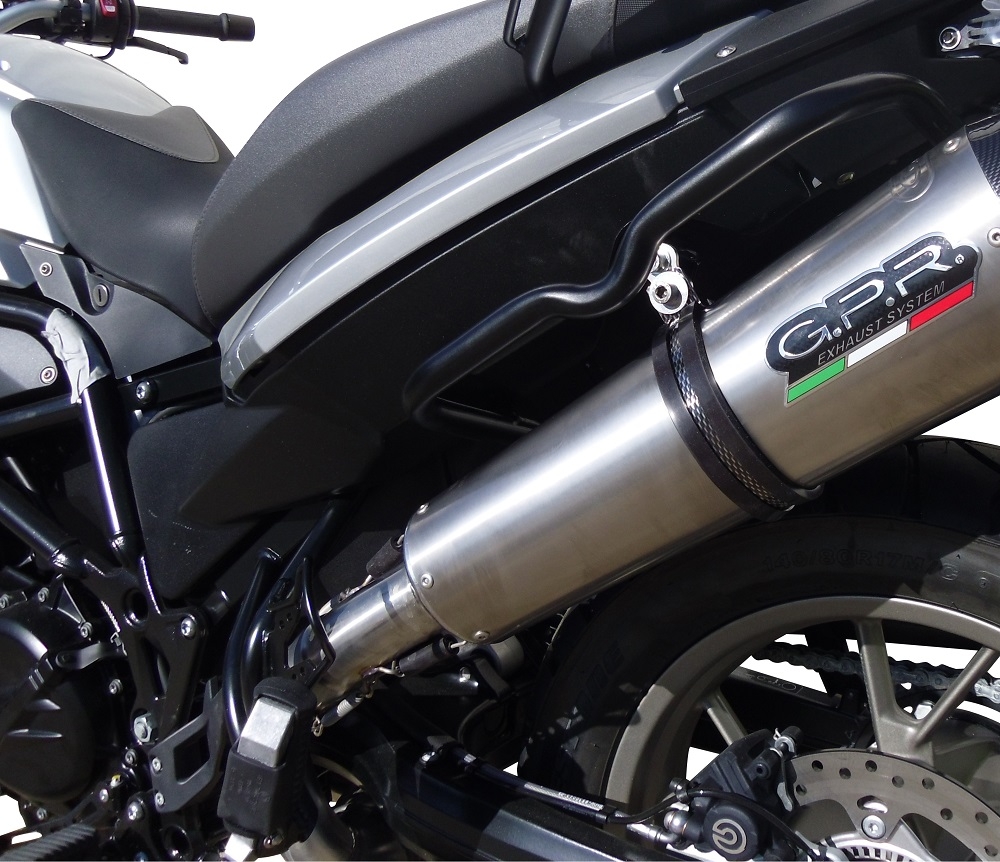 GPR auspuff kompatibel mit  Bmw F 700 Gs 2011-2015, New Grand Prix Evo Titanium, Zugelassener legaler Slip-On-Auspuff mit Abe, einschließlich abnehmbarem DB-Killer und Verbindungsrohr 