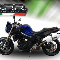 GPR auspuff kompatibel mit  Bmw F 800 R 2015-2016, Albus Ceramic, Zugelassener legaler Slip-On-Auspuff mit Abe, einschließlich abnehmbarem DB-Killer und Verbindungsrohr 