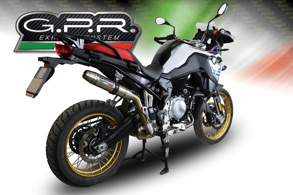 GPR auspuff kompatibel mit  Bmw F 850 Gs -Adventure 2018-2020, Deeptone Inox, Zugelassener legaler Slip-On-Auspuff mit Abe, einschließlich abnehmbarem DB-Killer und Verbindungsrohr 