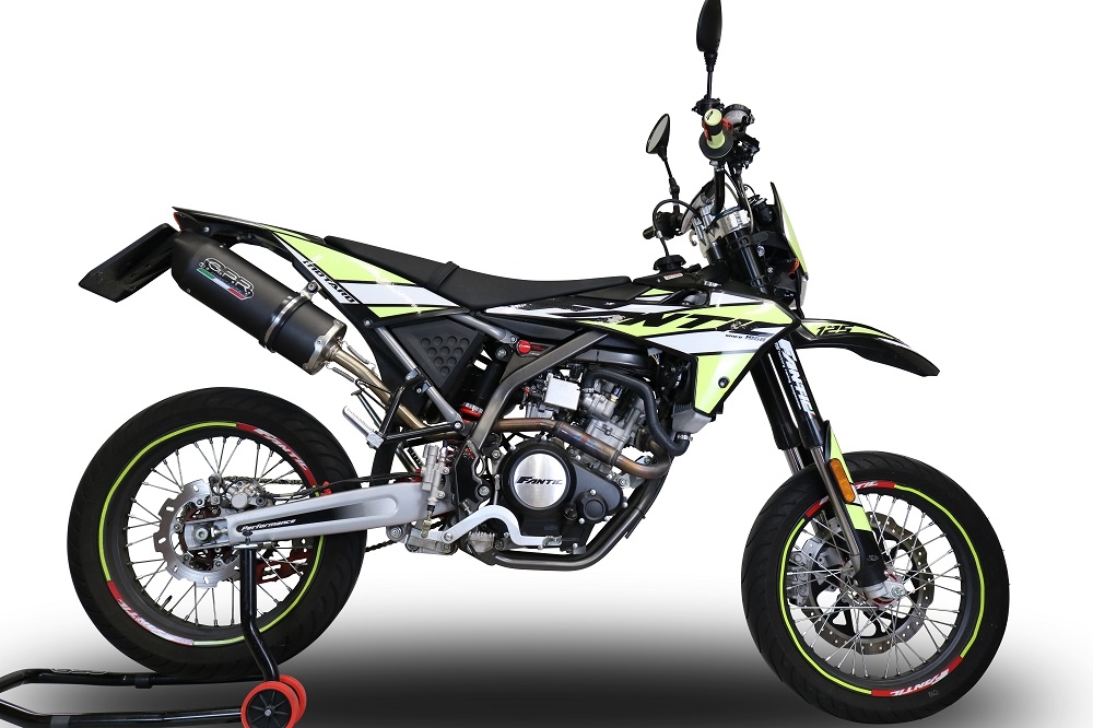 GPR auspuff kompatibel mit  Fantic Motor 125 M Performance 2019-2020, Furore Nero, Zugelassener legaler Slip-On-Auspuff mit Abe, einschließlich abnehmbarem DB-Killer und Verbindungsrohr 