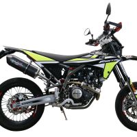 GPR auspuff kompatibel mit  Fantic Motor XEF 125 2021-2024, Furore Evo4 Poppy, Zugelassener legaler Slip-On-Auspuff mit Abe, einschließlich abnehmbarem DB-Killer und Verbindungsrohr 