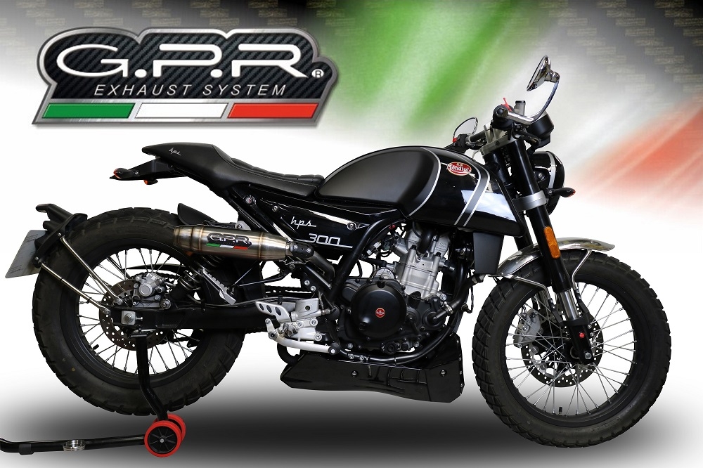 GPR auspuff kompatibel mit  F.B. Mondial Hps 300 2018-2021, Deeptone Inox, Zugelassener legaler Slip-On-Auspuff mit Abe, einschließlich abnehmbarem DB-Killer und Verbindungsrohr 