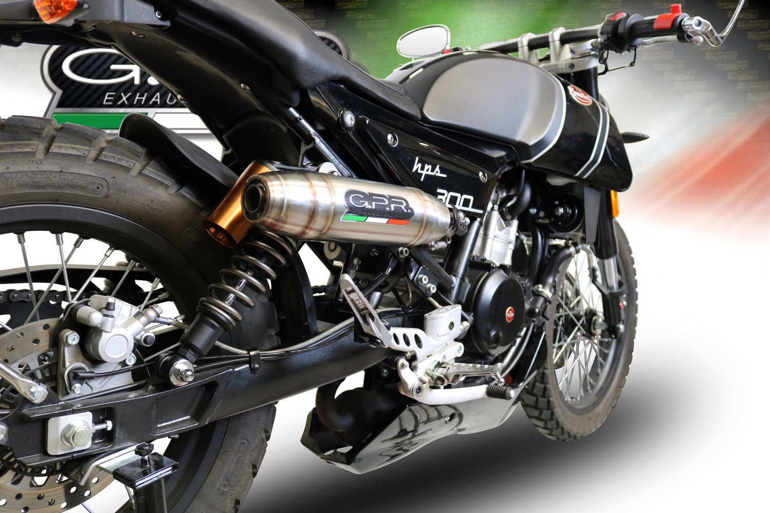 GPR auspuff kompatibel mit  F.B. Mondial Hps 300 2018-2021, Deeptone Inox, Zugelassener legaler Slip-On-Auspuff mit Abe, einschließlich abnehmbarem DB-Killer und Verbindungsrohr 