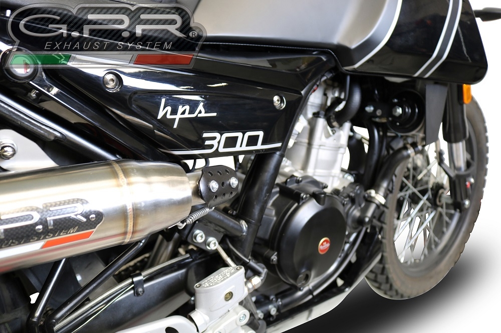 GPR auspuff kompatibel mit  F.B. Mondial Hps 300 2018-2021, Deeptone Inox, Zugelassener legaler Slip-On-Auspuff mit Abe, einschließlich abnehmbarem DB-Killer und Verbindungsrohr 