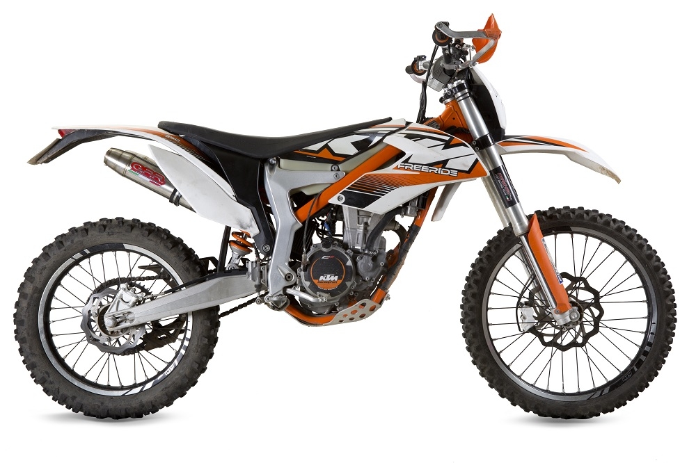 GPR auspuff kompatibel mit  Ktm Freeride 350 4T 2012-2017, Deeptone Inox, Doppelt homologierter legaler Slip-On-Auspuff mit ABE, einschließlich abnehmbarer DB-Killer und verbindungsrohre 