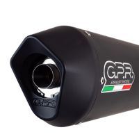 GPR auspuff kompatibel mit  Aprilia Shiver 750 Gt 2007-2016, Furore Nero, Doppelter Rennauspuff, mit Verbindungsrohren, Artikel ohne Genehmigung 