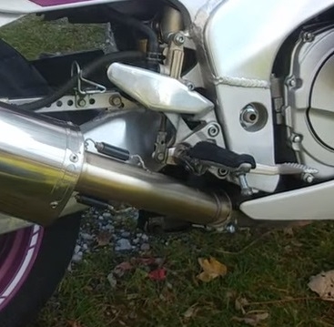 GPR auspuff kompatibel mit  Yamaha Fzr 1000 Ex-Up 1989-1990, Trioval, Zugelassener legaler Slip-On-Auspuff mit Abe, einschließlich abnehmbarem DB-Killer und Verbindungsrohr 