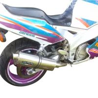 GPR auspuff kompatibel mit  Yamaha Fzr 1000 Ex-Up 1989-1990, Trioval, Zugelassener legaler Slip-On-Auspuff mit Abe, einschließlich abnehmbarem DB-Killer und Verbindungsrohr 