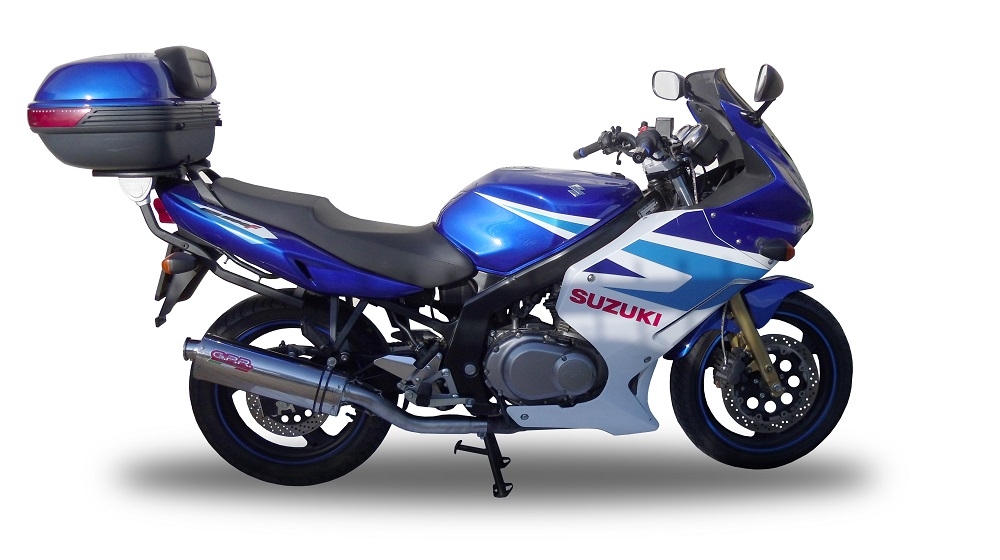 GPR auspuff kompatibel mit  Suzuki Gs 500 E - F  1989-2007, Trioval, Zugelassener legaler Slip-On-Auspuff mit Abe, einschließlich abnehmbarem DB-Killer und Verbindungsrohr 