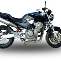 GPR auspuff kompatibel mit  Honda Hornet 900 - Cb 900 F 2002-2005, Trioval, Doppelt homologierter legaler Slip-On-Auspuff mit ABE, einschließlich abnehmbarer DB-Killer und verbindungsrohre 