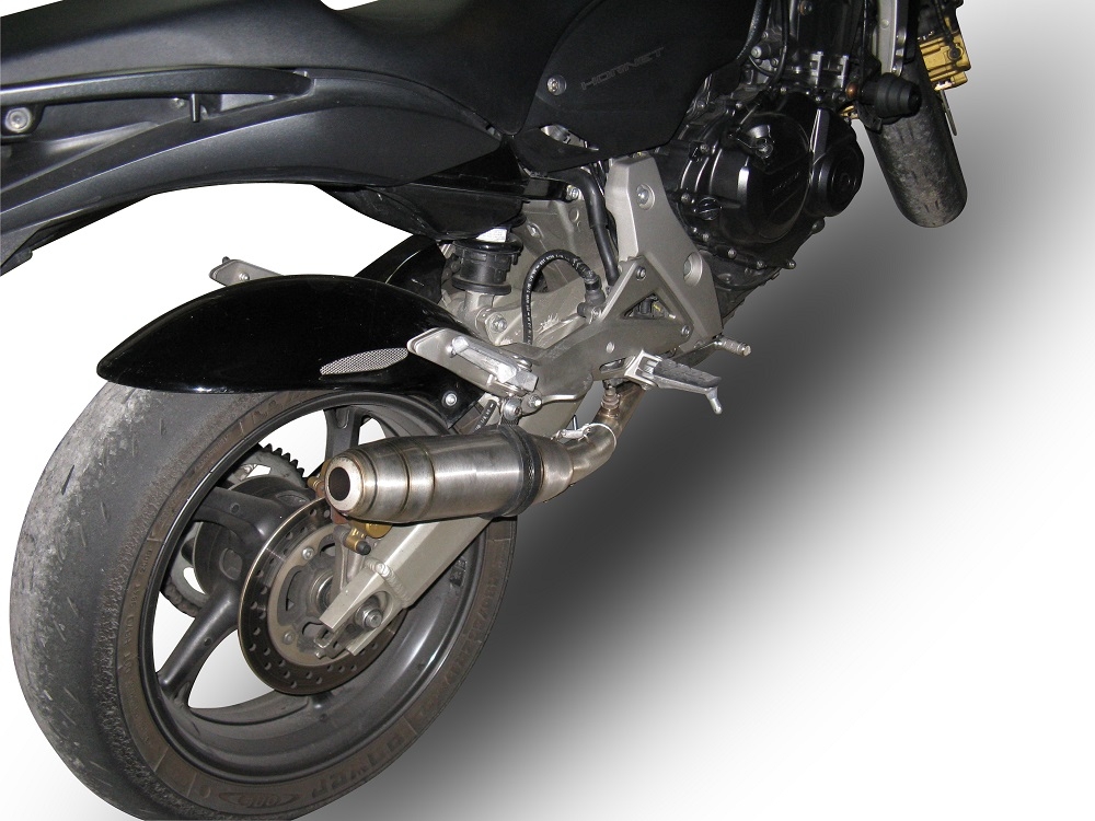 GPR auspuff kompatibel mit  Honda Hornet Cb 600 F 2007-2014, Deeptone Inox, Zugelassener legaler Slip-On-Auspuff mit Abe, einschließlich abnehmbarem DB-Killer und Verbindungsrohr 
