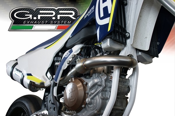 GPR auspuff kompatibel mit  Husqvarna FS 450 2016-2017, Albus Ceramic, Racing-Komplettsystem-Auspuff, einschließlich Krümmer und abnehmbarem DB-Killer 