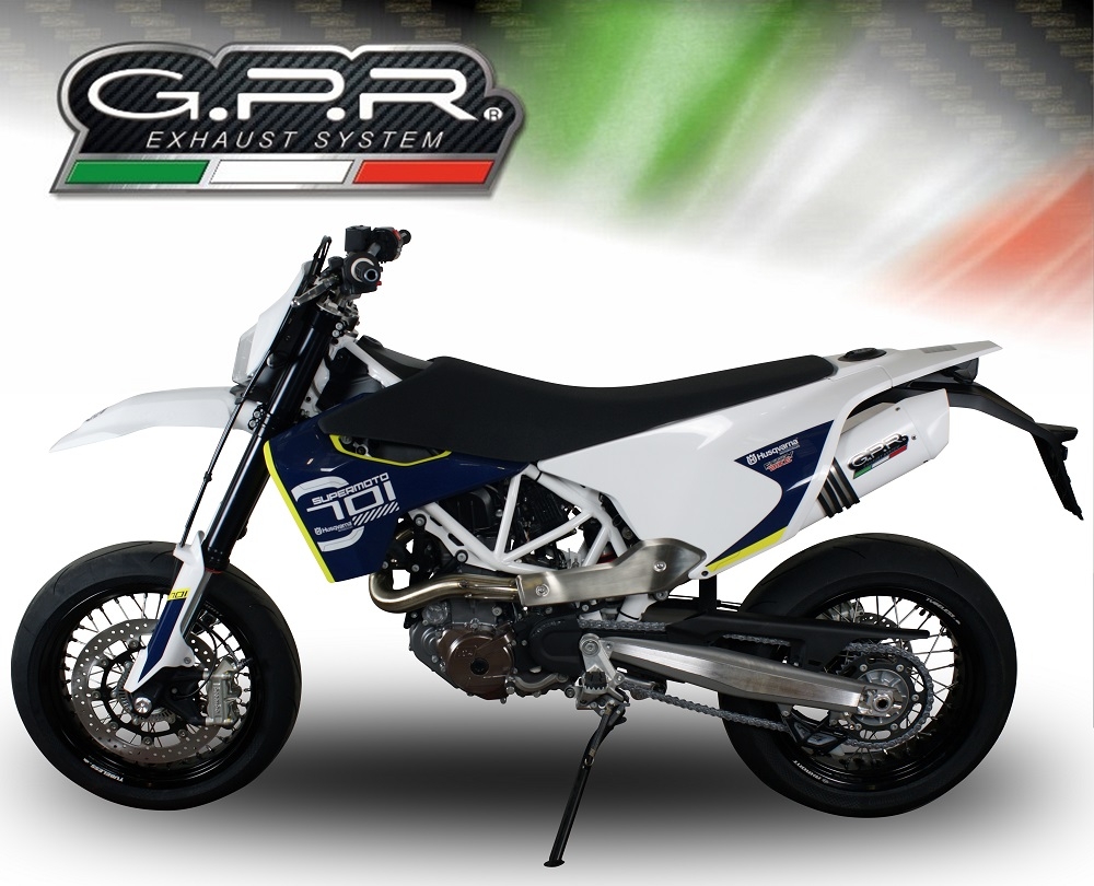 GPR auspuff kompatibel mit  Husqvarna Supermoto 701 2021-2024, Albus Evo4, Zugelassener legaler Slip-On-Auspuff mit ABE, inklusive abnehmbarem DB-Killer, Verbindungsrohr und Katalysator 