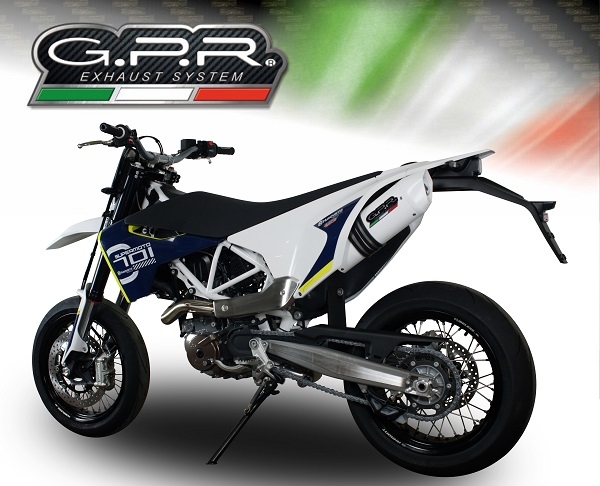 GPR auspuff kompatibel mit  Husqvarna Supermoto 701 2021-2024, Albus Evo4, Zugelassener legaler Slip-On-Auspuff mit ABE, inklusive abnehmbarem DB-Killer, Verbindungsrohr und Katalysator 