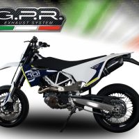GPR auspuff kompatibel mit  Husqvarna Supermoto 701 2021-2024, Furore Evo4 Nero, Zugelassener legaler Slip-On-Auspuff mit Abe, einschließlich abnehmbarem DB-Killer,katakysator und Verbindungsrohr 