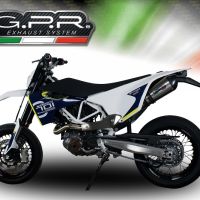 GPR auspuff kompatibel mit  Husqvarna Enduro 701 2017-2020, New Grand Prix Evo Titanium, Zugelassener legaler Slip-On-Auspuff mit Abe, einschließlich abnehmbarem DB-Killer,katakysator und Verbindungsrohr 