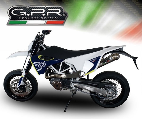 GPR auspuff kompatibel mit  Husqvarna Supermoto 701 2015-2016, Powercone Evo, Zugelassener legaler Slip-On-Auspuff mit Abe, einschließlich abnehmbarem DB-Killer und Verbindungsrohr 