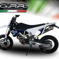 GPR auspuff kompatibel mit  Husqvarna Supermoto 701 2015-2016, Powercone Evo, Zugelassener legaler Slip-On-Auspuff mit Abe, einschließlich abnehmbarem DB-Killer und Verbindungsrohr 