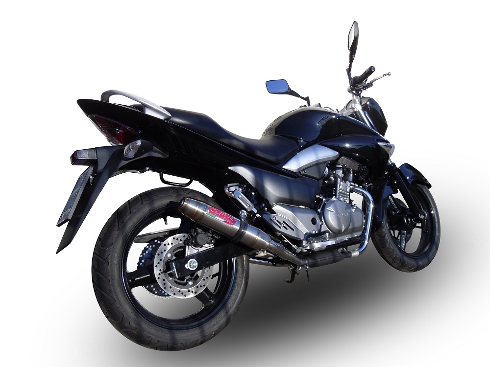 GPR auspuff kompatibel mit  Suzuki Gw 250 F Inazuma 2012-2017, Deeptone Inox, Doppelter Rennauspuff, mit Verbindungsrohren, Artikel ohne Genehmigung 