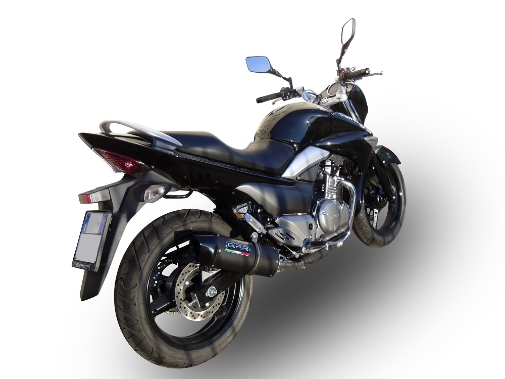GPR auspuff kompatibel mit  Suzuki Gw 250 F Inazuma 2012-2017, Furore Nero, Doppelt homologierter legaler Slip-On-Auspuff mit ABE, einschließlich abnehmbarer DB-Killer und verbindungsrohre 