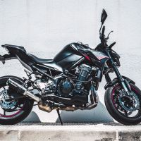 GPR auspuff kompatibel mit  Kawasaki Z 900 E 2020-2024, M3 Black Titanium, Zugelassener legaler Slip-On-Auspuff mit Abe, einschließlich abnehmbarem DB-Killer und Verbindungsrohr 