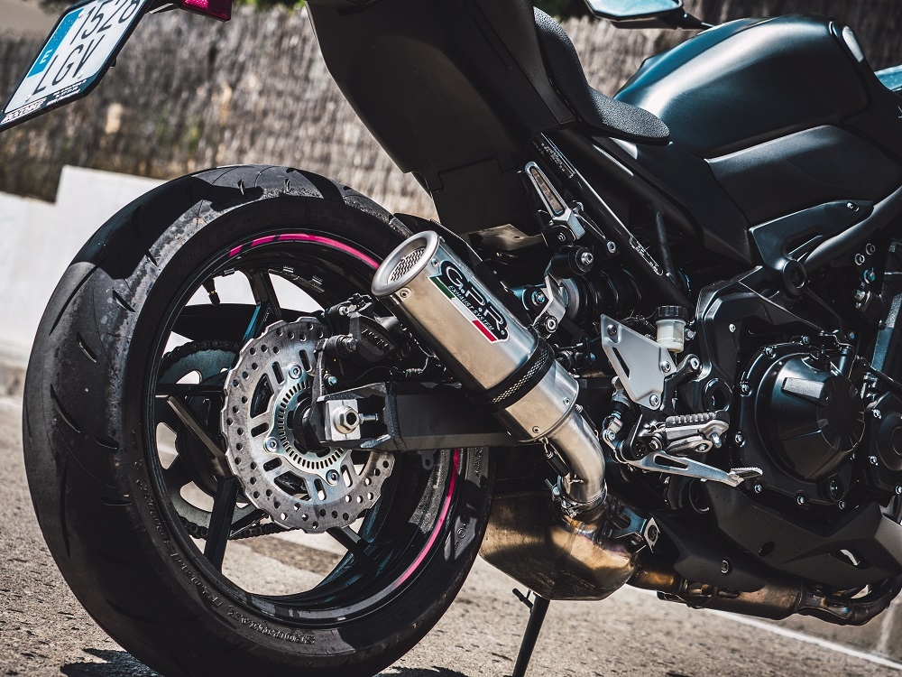 GPR auspuff kompatibel mit  Kawasaki Z 900 2017-2019, M3 Inox , Zugelassener legaler Slip-On-Auspuff mit Abe, einschließlich abnehmbarem DB-Killer und Verbindungsrohr 