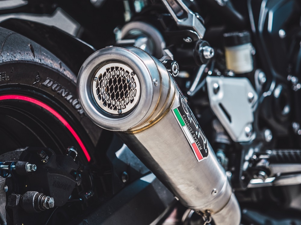 GPR auspuff kompatibel mit  Kawasaki Z 900 E 2017-2020, Powercone Evo, Zugelassener legaler Slip-On-Auspuff mit Abe, einschließlich abnehmbarem DB-Killer und Verbindungsrohr 