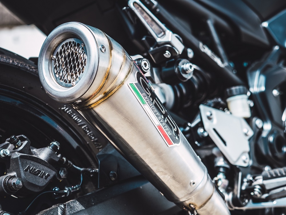 GPR auspuff kompatibel mit  Kawasaki Z 900 E 2017-2020, Powercone Evo, Zugelassener legaler Slip-On-Auspuff mit Abe, einschließlich abnehmbarem DB-Killer und Verbindungsrohr 