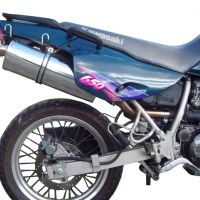 GPR auspuff kompatibel mit  Kawasaki Klx 650 R  1996-2002, Trioval, Zugelassener legaler Slip-On-Auspuff mit Abe, einschließlich abnehmbarem DB-Killer und Verbindungsrohr 