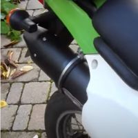 GPR auspuff kompatibel mit  Kawasaki Klx 650 R  1996-2002, Furore Nero, Zugelassener legaler Slip-On-Auspuff mit Abe, einschließlich abnehmbarem DB-Killer und Verbindungsrohr 